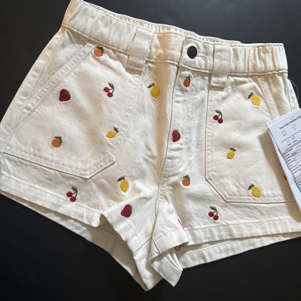 PacSun Womens /Jr Jean Elastic Waist Cargo Shorts. Mini Fruit size 26